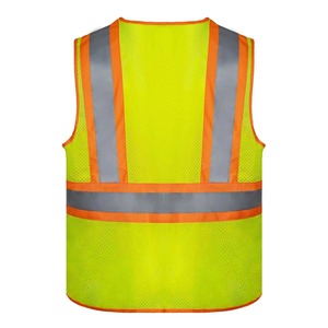 Chaleco de Seguridad de Poliéster Amarillo de Alta Visibilidad con Franjas Reflectantes, Uniforme de Trabajo para Hombre - Product Image 3