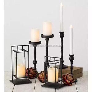 Juego de 3 candelabros decorativos de aluminio fundido negro para el hogar o regalos de Navidad Material metálico duradero - Product Image 4