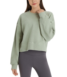Vente en gros Sweatshirts en coton 360G Sweatshirts lourds Sweatshirts classiques à manches longues et col rond pour femmes - Product Image 6