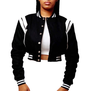 Nouvelle arrivée : veste varsity légère pour femmes, coupe courte, manches longues, séchage rapide, prix de gros d'usine, vêtements à prix avantageux - Product Image 1