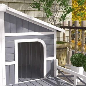 Gray and White Dog House Stylish Pet Furniture - Product Image 6