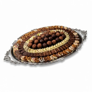 Plateau à chocolat de luxe, élégant plateau de service en métal plaqué or, présentoir à desserts pour Ramadan et Eid, tous événements, fournisseur en gros - Product Image 3