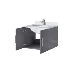 Grigio scuro 24 pollici. L X 22 Pollici Mobile da Bagno con Top in Marmo Coltivato e Set Rubinetto per i Tuoi Mobili da Bagno - Product Image 5