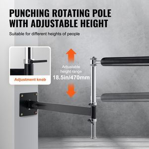 Guanti da Allenamento Neri Reflex Regolabili per la Velocità di Reazione, Attrezzatura da Boxe con Barra Girevole a Muro per Coordinazione e Allenamento della Reazione - Product Image 3