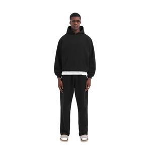 Custom Logo Winter Casual Knitted Track Suits French Terry Hoodie Set Mens <b>Blank</b> Heavy <b>Weight</b> Thick Fleece Cotton Oversized - Product Image 3