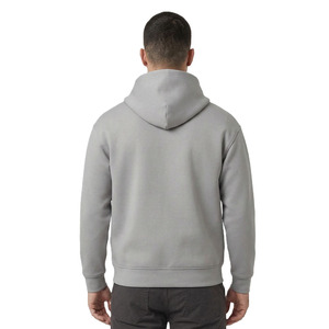 Sudadera con capucha gris de algodón grueso con cremallera completa para hombre, estilo urbano liso, con logo personalizado, ajuste regular, alta calidad, venta al por mayor - Product Image 3