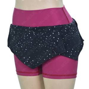 Shorts de sport et de yoga personnalisés pour femmes, taille mi-haute, 2-en-1, imprimés, froncés, avec ceinture, en Spandex/Polyester, effet push-up fessier - Product Image 1