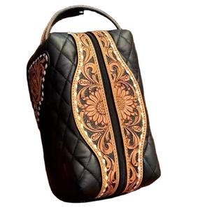 Sac indien bohème en cuir véritable fait main de qualité supérieure avec un design matelassé, artisanat à la main, fermeture à glissière, fabriqué en Inde - Product Image 1