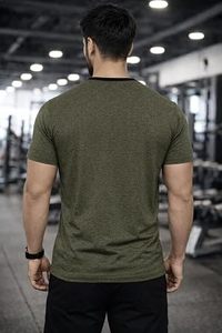 Sporty for Premium Athletic Training T-Shirt for <b>Men</b> Regular Fit Short Sleeve 100% Cotton <b>Stretch</b> Fabric Breathable Custom - Product Image 3
