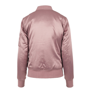 Blousons universitaires en satin personnalisés pour femmes, de haute qualité, avec service OEM, col montant, logo frontal, imperméables, respirants, pour l'hiver - Product Image 4