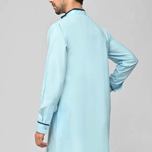 Tela de primera calidad para trajes Thobe y Jubba islámicos, con 2 bolsillos laterales y bolsillo interior para móvil, para hombre. - Product Image 6