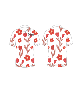 เสื้อโปโลพิมพ์ลายดอกไม้ป่า เสื้อกอล์ฟสั่งทำพิเศษ แขนสั้น สวมใส่สบาย เหมาะสำหรับทีม ระบายอากาศได้ดี ชุดกีฬา - Product Image 1