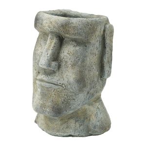Easter Island Cement Planter 5x5.5x9" for <b>Flower</b> <b>Displays</b> - Product Image 3