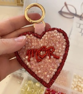 Handmade Cute Envelope Seed Bead Keychain Crystal Beaded <b>Bag</b> Charm Cute Heart Pendant Fashion <b>Key</b> <b>Ring</b> For Gifting Handbag & <b>Key</b> - Product Image 3