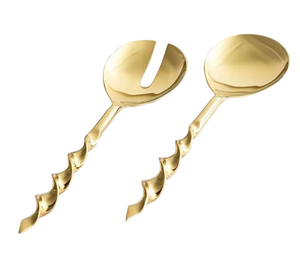 Ensemble de couverts de luxe en acier inoxydable plaqué or 24 pièces, cuillère, fourchette, couteau, design moderne, polissage miroir, pour usage hôtelier - Product Image 5