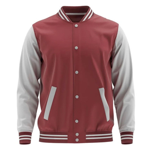 เสื้อแจ็คเก็ตเบสบอลทีมโรงเรียน Letterman สีดำ ทำจากผ้าขนสัตว์ แขนหนังแท้ กันน้ำ ระบายอากาศ กันลม - Product Image 6