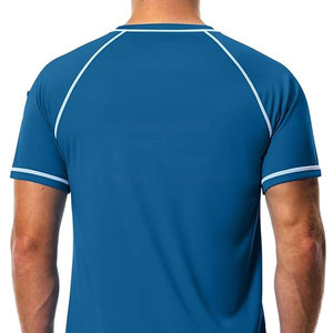 เสื้อยืดผ้าสแปนเด็กซ์/โพลีเอสเตอร์ถักแบบรัดรูปสำหรับผู้ชาย ทรงเข้ารูป รับผลิตแบบสั่งทำพิเศษพร้อมพิมพ์ลาย - Product Image 4