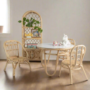 Handicraft Kids <b>Table</b> and Chairs Rattan for Nursery Playroom Wicker Seat Natural Lightweight Baby Kids Rattan Chair from Vietnam - Product Image 3