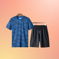 Conjuntos Deportivos de 2 Piezas para Hombre, Estilo Casual de Verano, para Gimnasio y Deportes, Talla Grande, 100% Poliéster, Venta al Por Mayor Personalizada
