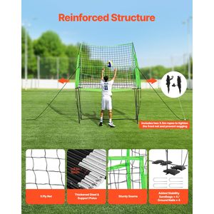 Système de filet de volley-ball portable 8x11 pieds, réglable en hauteur, avec fonction de retour de balle, équipement d'entraînement facile - Product Image 5