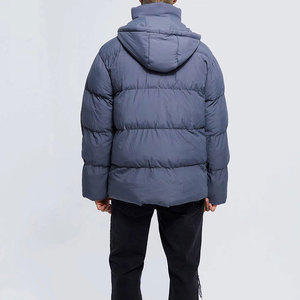 Veste d'hiver matelassée imperméable pour homme grande taille, col montant, logo frontal, vente directe d'usine - Product Image 4