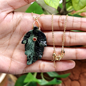 Best seller jewelry natural kambaba jasper with red cz accent inlay necklace 18k gold plated brass statement necklace for women - Product Image 4