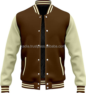 Chaqueta de piel de vaca para hombre con bordado universitario Chaqueta de moda con patrón de letras - Product Image 5