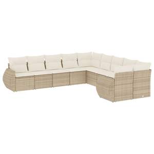Conjunto de Sofás de Ratán Sintético Beige para Exteriores con Acero con Recubrimiento en Polvo y 100% Poliéster para Uso en Jardín - Product Image 2