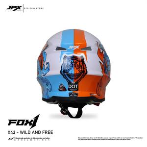 El casco JPX Fox1 Motif X 43 Supermoto Cross ofrece una protección superior y un estilo audaz para la mejor experiencia de motocross. - Product Image 3