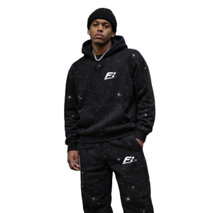 Bulk Wholesale Manufacturer Custom Rhinestone Printed Hoodies And Sweat pant <b>Sets</b> Casual Streetwear Style Tracksuits USA - Product Image 2
