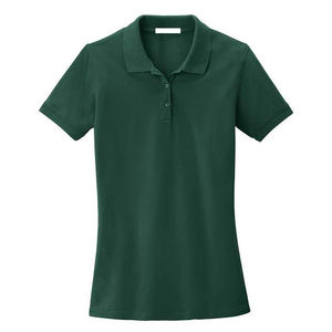 Chemise polo pour femmes de couleur verte, logo personnalisé OEM, manches courtes, streetwear d'été, chemise polo décontractée pour femmes - Product Image 1