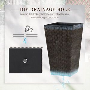 3 Vasi da Interno Grigi con Foro di Drenaggio per Fiori e Piante - Product Image 5