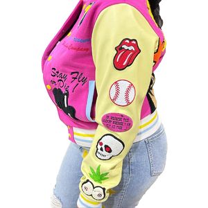 Chaqueta Varsity para Mujer, Marca de Moda, Estilo Bomber Personalizado con Letras, Ropa de Invierno Urbana - Product Image 5