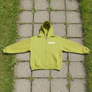 Sweat-shirt pour homme avec logo personnalisé, design élégant, en tissu French Terry de haute qualité, impression 3D en relief, détails de passepoil, sweat-shirt à capuche - Product Image 5