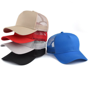 Hand Embroidery Mesh Trucker Hats Common 100% Cotton Baseball Caps for Unisex Metal Buckle Closure Four Seasons Use - Product Image 1