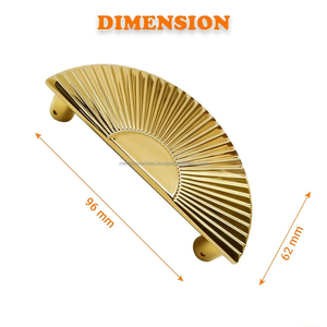 Poignée de porte décorative dorée de luxe pour portes doubles en bois et en verre pour l'entrée principale et les portes intérieures - Product Image 2
