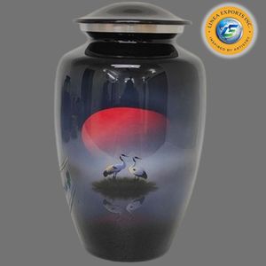 Linea Exports Inc Cremation Urn Silver Adult <b>Memorial</b> <b>Vase</b> European Style Floral Design Customizable Artistic Pattern - Product Image 4