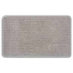 Minimalist Rectangle Chenille Bath Mat Solid Color Anti Slip Rubber Backing For Bathroom <b>Floor</b> - Product Image 2