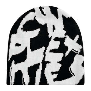 Bonnet unisexe en mohair jacquard à lettres, tricoté en laine, chaud et confortable pour l'hiver et le ski - Product Image 2