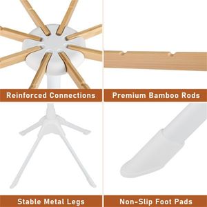 Foldable Bamboo Clothes Drying Rack with 40 Hanger Slots Space Saving Indoor <b>Laundry</b> Drying <b>Stand</b> - Product Image 5