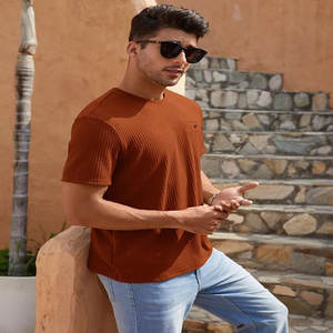 Camiseta de algodón Unisex Premium 100%, cuello redondo, patrón sólido informal con impresión de soplo de alta calidad, logotipo personalizable - Product Image 1