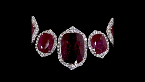 Collar de Plata de Diseño con Diamantes Cultivados en Laboratorio y Piedras de Imitación de Rubí Rojo |   Joyería nupcial | Joyería nupcial de lujo - Product Image 5