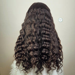 Perruque en cheveux vierges bruts sans colle, entièrement en dentelle, pas chère, perruque frontale HD Lace Water Wave, perruque en cheveux humains vierges avec cuticules alignées - Product Image 4