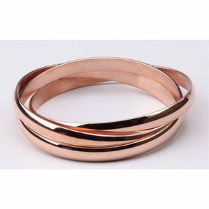 ชุดกำไลทองแดงเรขาคณิตมินิมอลแบบขายส่ง ขัดเงาสูง รูปทรงแปดเหลี่ยม ชุบทองคำสีกุหลาบ กำไลแบบซ้อนได้ สำหรับผู้หญิง เครื่องประดับ - Product Image 5