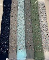Tissu en résille de luxe léger et transparent, idéal pour les tenues de mariée, les robes de soirée et les robes ethniques de créateurs