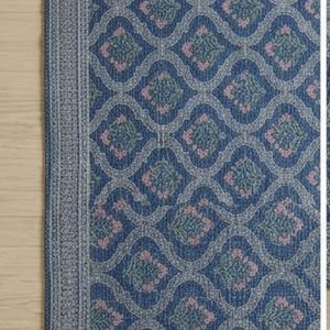 Hand Block Printed Cotton Sanganer Queen Size Kantha <b>Throw</b> <b>Large</b> Width Handmade Indian Quilt Traditional Bedroom Bedroom Textile - Product Image 5