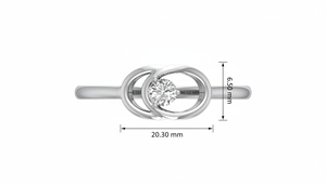 Bague de tous les jours pour femme en or 14 carats et diamants naturels, design Ophelya |   1 carat 0,10 ct couleur G plaqué rhodium taille brillant luxe - Product Image 2