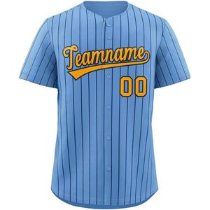 Camiseta de béisbol personalizada a rayas para hombres/mujeres/camisa con botones para jóvenes con nombre personalizado y número impreso o cosido - Product Image 4