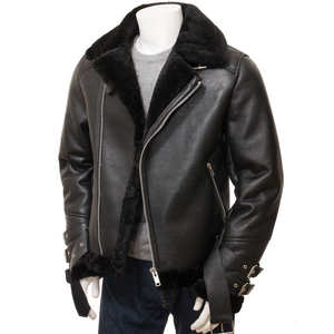 แจ็คเก็ตหนังแฟชั่นผู้ชายสไตล์ไฮสตรีท คุณภาพ 100% แห้งเร็ว ผ้าย้อมสีพื้น แจ็คเก็ตฤดูหนาว - Product Image 1