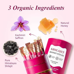 Palitos de miel de fresa con etiqueta personalizada OEM, con Shilajit y miel natural, sabor a fresa, suplemento dietético diario. - Product Image 2